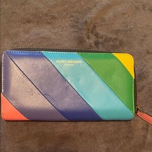 Kurt Geiger Multicolor Diagonal Stripe Wallet